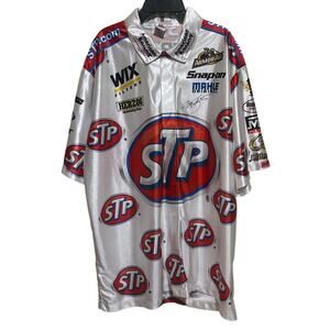 Simpson STP Racecar Car Racing Nascar Snap Button Polo Top XL